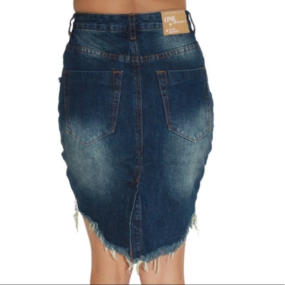 ONE Teaspoon 2020 High Waist Denim Skirt Tiger - Picture 10 of 11